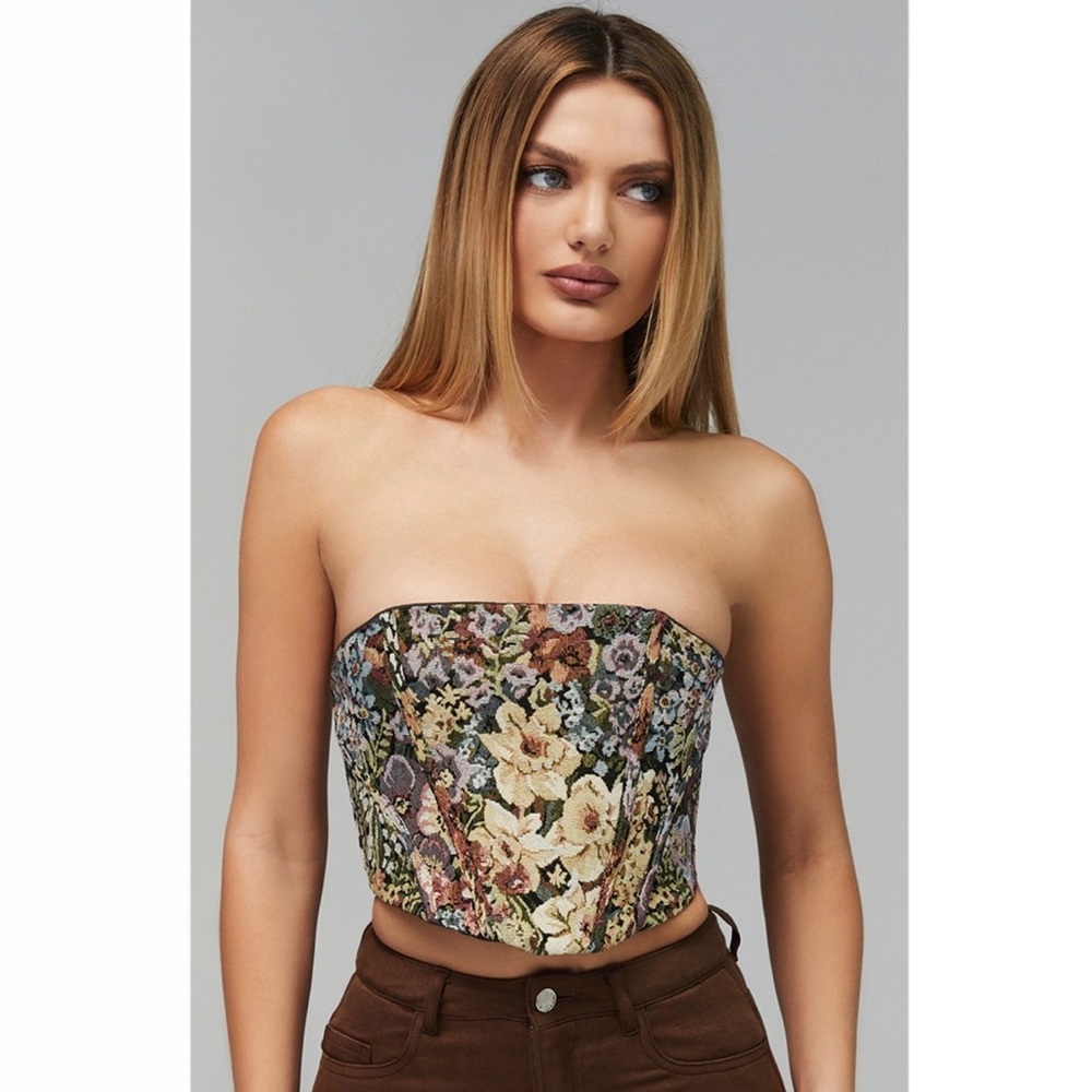 MISTRESS ROCKS FLORAL PRINT CORSET